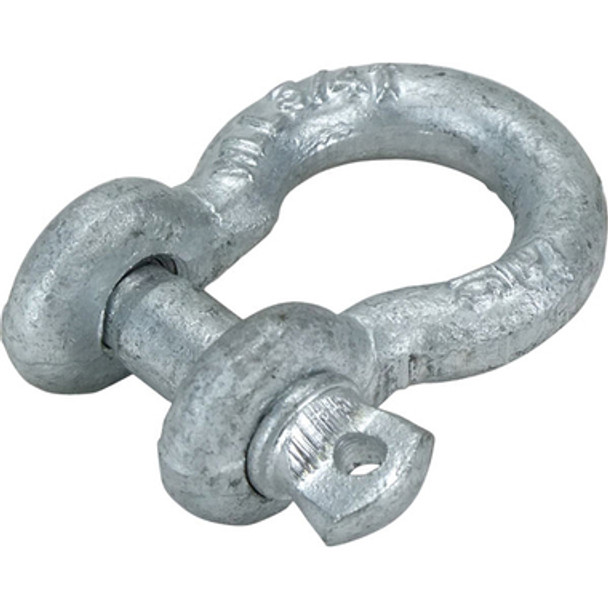 22mm x 25mm Galvanised Tested Bow Shackles - Grade S