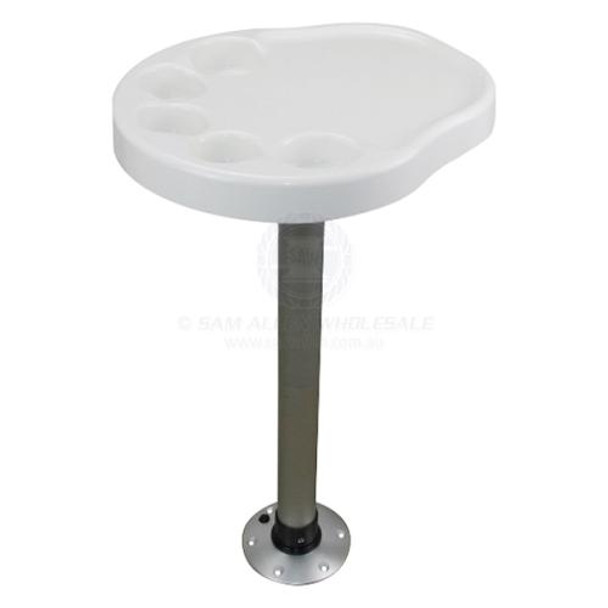 Table Kit Include White Acrylic Palm Shape Top & Fixed Alloy Pedestal