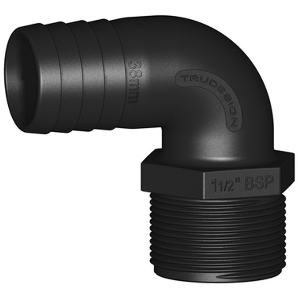 TruDesign Hose Tail 90 1-1/2" BSP Black