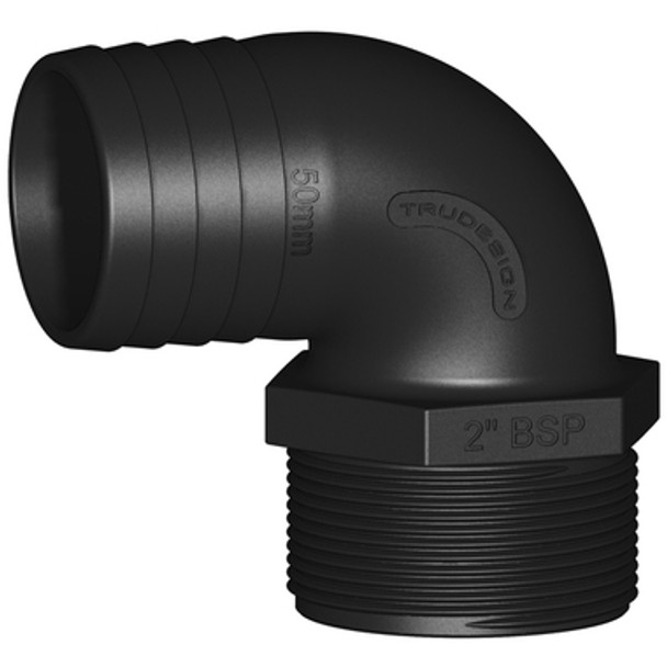 TruDesign Hose Tail 90 2" BSP Black