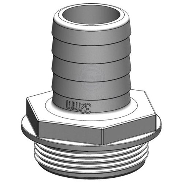 TruDesign Aquavalve Hose Tail - 32mm Tail