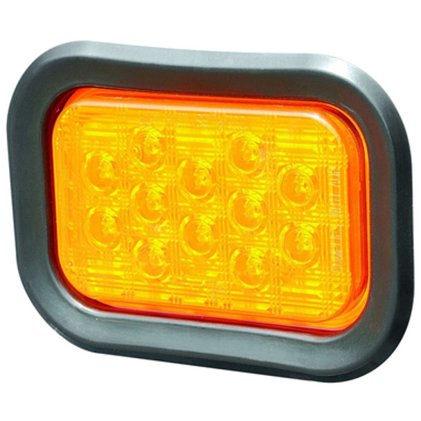 LED Flushmount 162mm Rect. 10-30V Amber