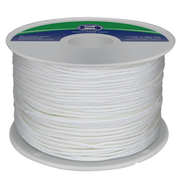 6mm x 200Mtr Polyester Yachting Braid Natural (Reel)