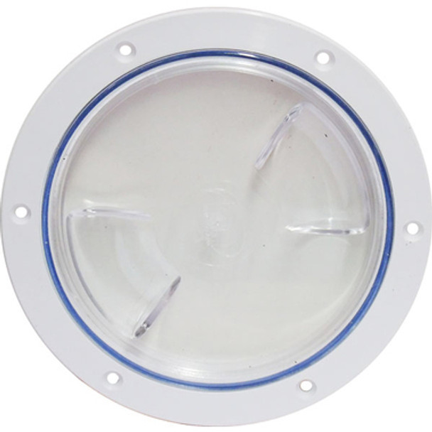6" Inspection Port White with Clear Lid