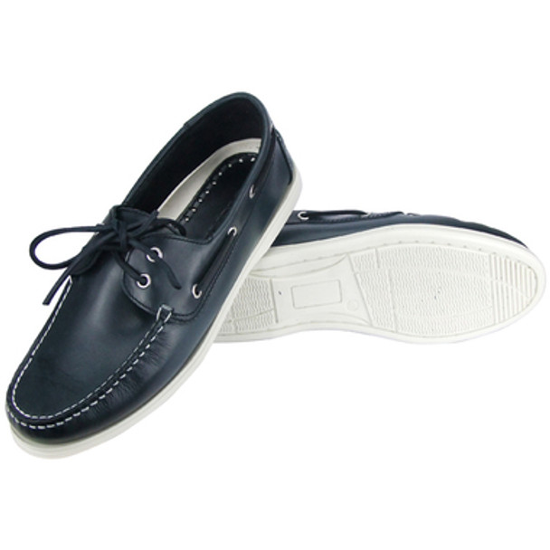 Flinders Leather Deck Shoe Size 40 Navy