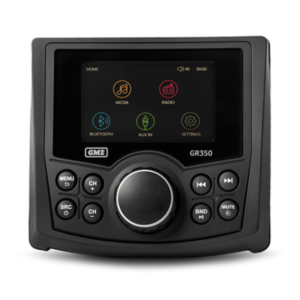 GME GR350BTB AM/FM IP54 Compact Marine Stereo with Bluetooth - Black