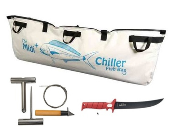 Tuna Tool Kit with Midi Plus Chiller Fish Bag and Bubba Blade 9 Flex Fillet