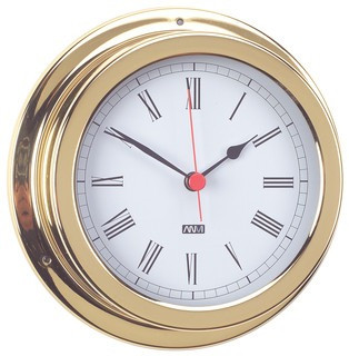 ANVI Brass Clock - Roman Numerals - 120mm
