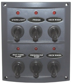 Switch Panels - Splashproof - 6 Switches with LED Indicators