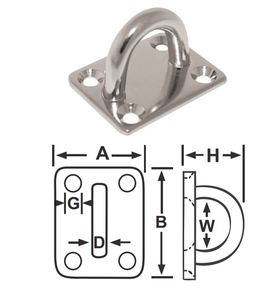 Eye Plates - Stainless Steel 304 Grade