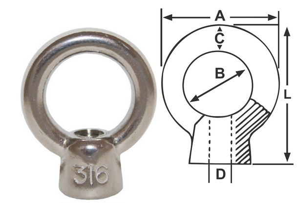 Eye Nuts - Stainless Steel