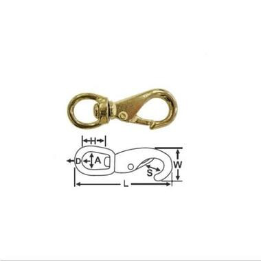 Swivel Eye Snap Hooks - Brass