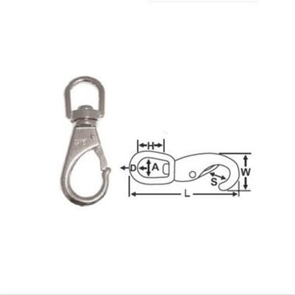 Swivel Eye Snap Hooks - Stainless