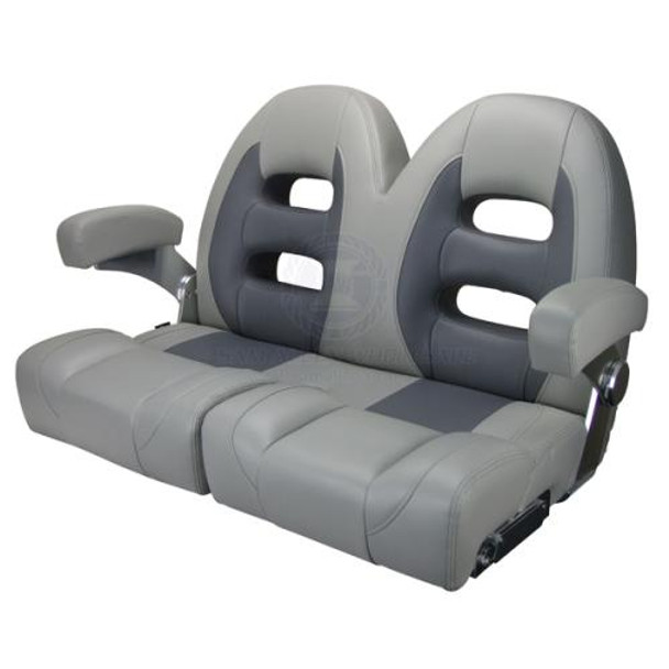 Relaxn Double Cruiser Series Boat Seat - Light Grey/Dark Grey
