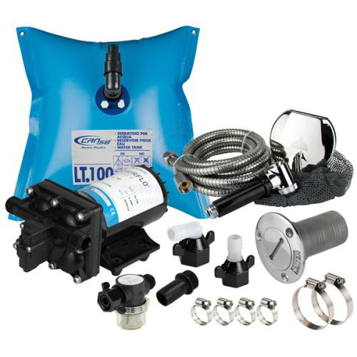 Shurflo Premium Freshwater Shower Kit - Flexible 100 Litre Tank & 11.3 LPM Aqua King II