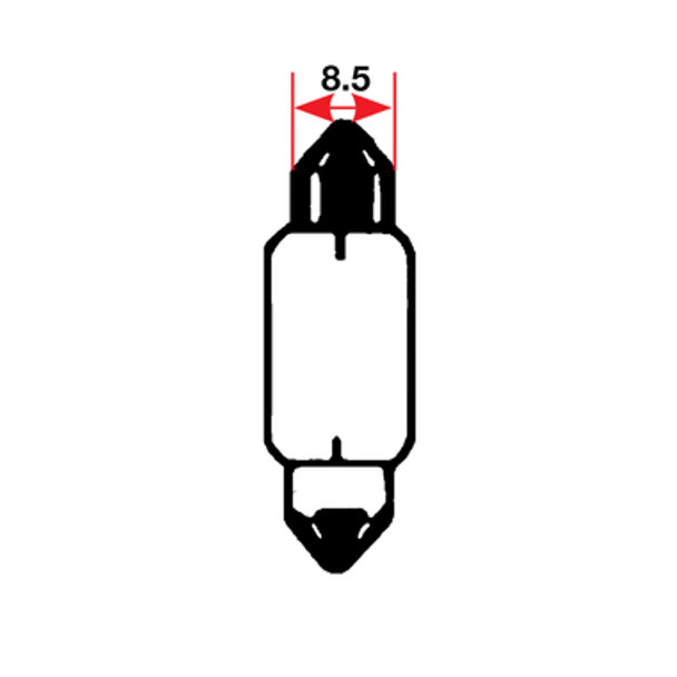 Bulb Festoon 12V 10W Sv8.5 X 36mm