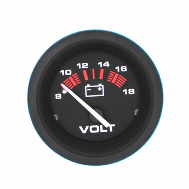 Veethree Electronics Black Amega Domed Gauges Voltmeter Black Amega 8-18V