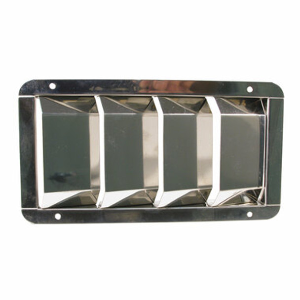 Louvre Vents - Stainless Steel Flat Top Vent 4 Louvre Stainless Steel 210X112mm