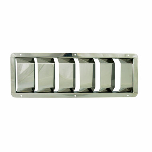 Louvre Vents - Stainless Steel Flat Top Vent 6 Louvre Stainless Steel 325X112mm