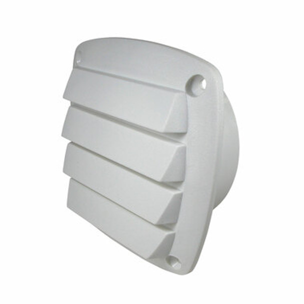 Louvre Vents - Plastic With Tail Vent Louvre Plastic White C/W 100mm Tail