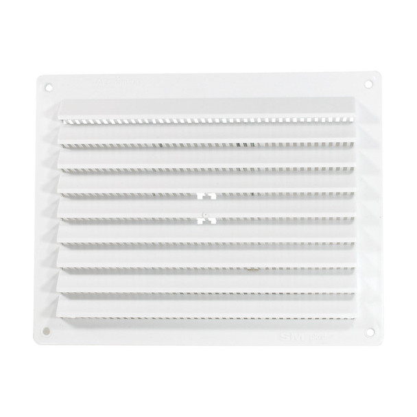 Rectangular Louvre Vent White With Screen