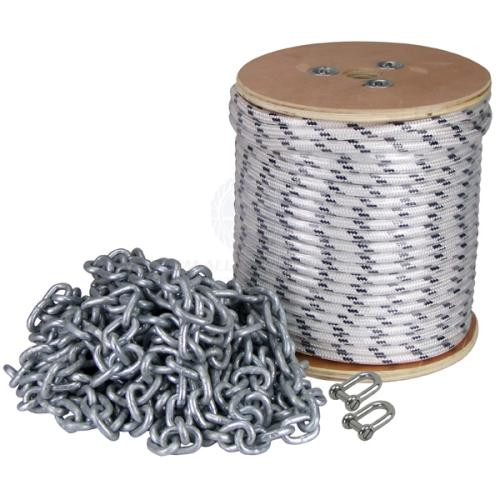 Anchor warp kit incl 8m x 6mm gal SL chain & 100m x 6mm braided rope