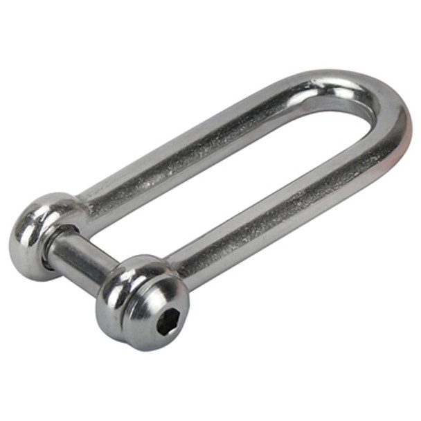 Shackle 'D' 316G Stainless Steel Long 5mm with Allen Key Round Head Pin