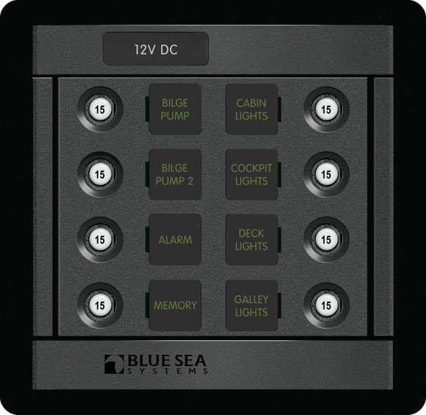 Blue Sea Circuit Breaker 360 Panel Push Button - 8 Position