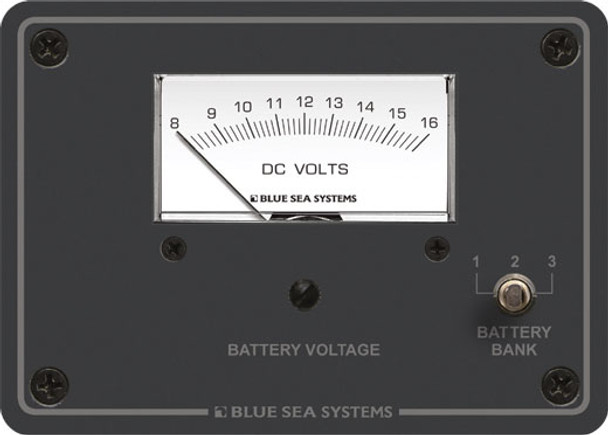 Blue Sea DC Analog Voltmeter Panel - Traditional Metal