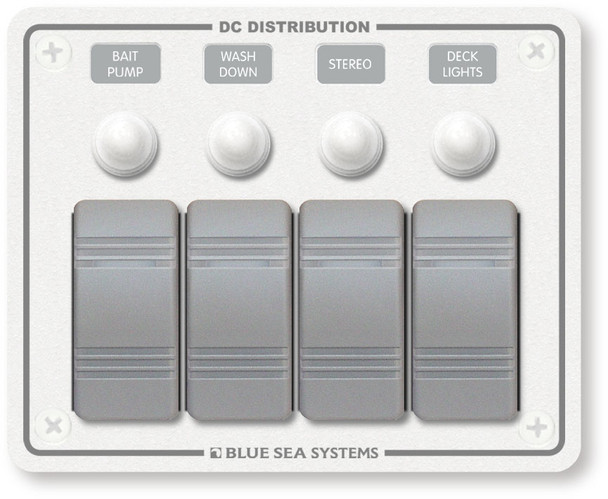 Blue Sea Contura White Switch Water-Resistant Panel