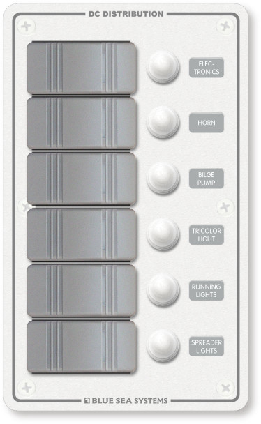 Blue Sea Contura White Switch Water-Resistant Panel