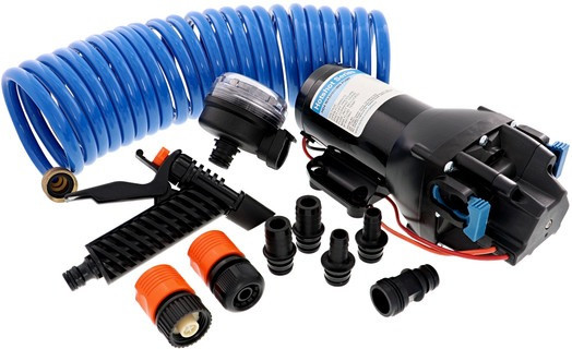 Jabsco HotShot 4 12v Deckwash Pump Kit + 25ft Hose 60psi 15lpm