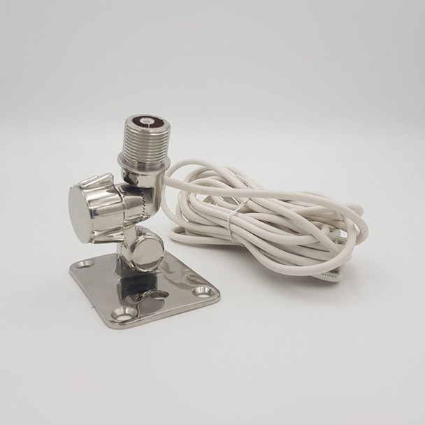 VHF Antenna Base - Stainless Steel Quickfit Antenna Mount with Cable