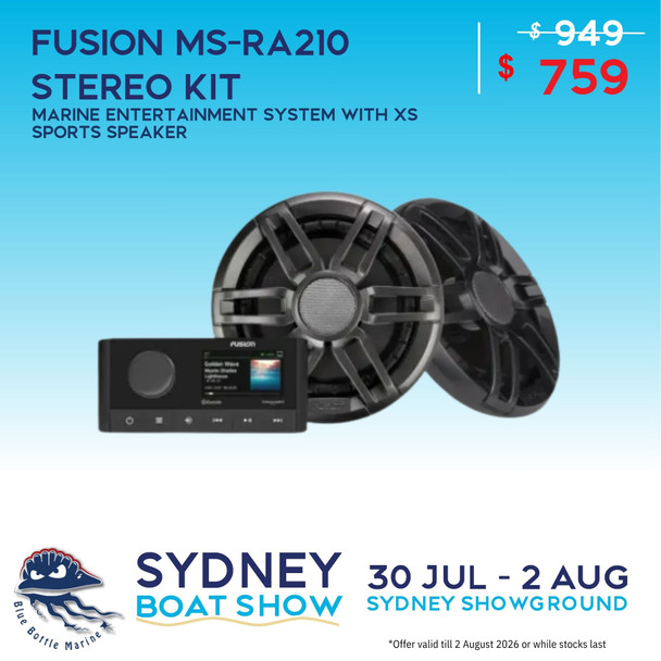 Fusion MS-RA210 Stereo with XS Sports Speaker Kit
