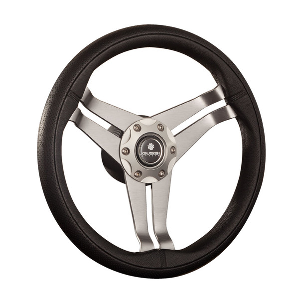 GUSSI CAREGA STEERING WHEEL ALLOY 3 SPOKE 350MM BLACK