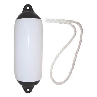 Majoni Heavy Duty Fenders 8mm x 2m Lanyard - White With Black Ends