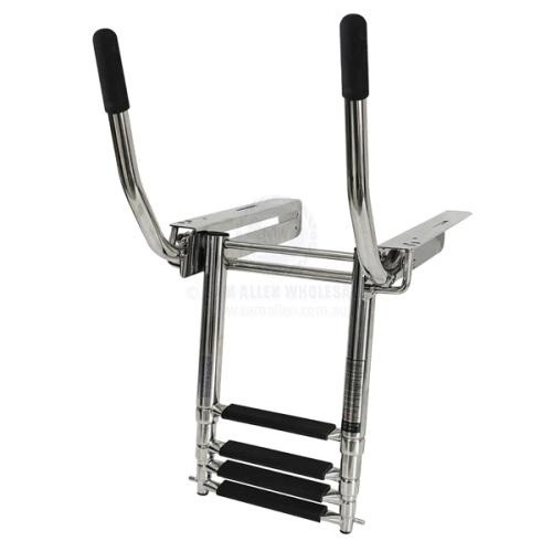 Relaxn Ladders - Under Platform Mount With Grab Rails - Telescopic - Stainless Steel