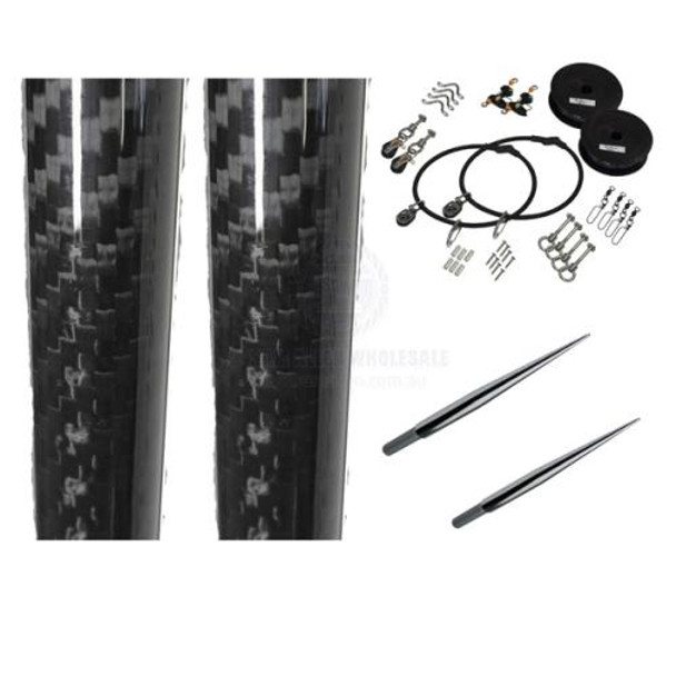 Reelax Grander Series 12K Carbon Outrigger Poles - 38mm Diameter