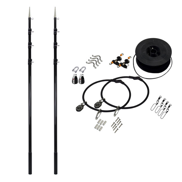 Reelax Grander Series Telescopic 3K Carbon Fibre Outrigger Poles with Stainless Steel Rigging Kit (Pair)