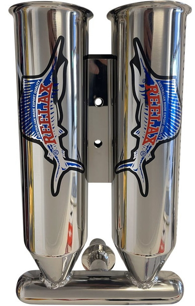 Reelax Bonito Twin Tube Through Transom Concealed Inlet Mirror Polished Stainless Steel