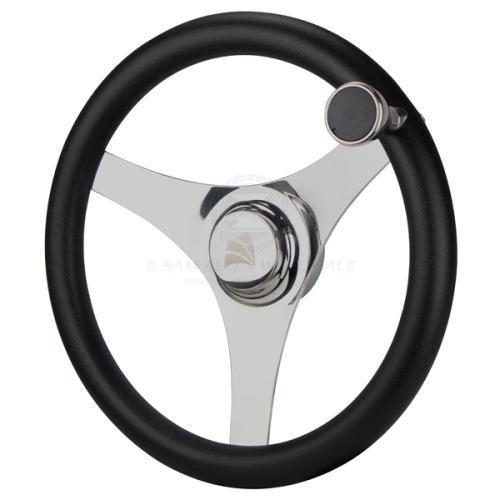 Relaxn Steering Wheel - 3 Spoke Poly Grip & Knob