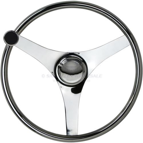 Relaxn Steering Wheels - 3 Spoke Grip & Knob S/S