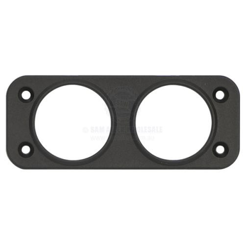 Power Socket Blank Housing Front Mount Twin - Black