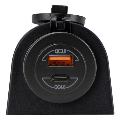 Relaxn Single Surface Mount Socket with Dual USB-A/USB-C Charger