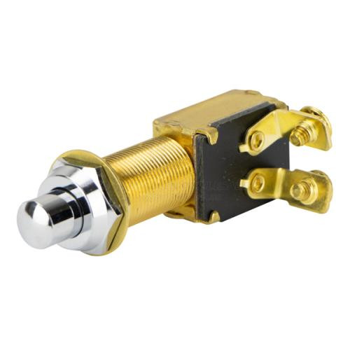 Switch Push Button Momentary (ON) Chrome Plated Brass Knob 12V 20AMP