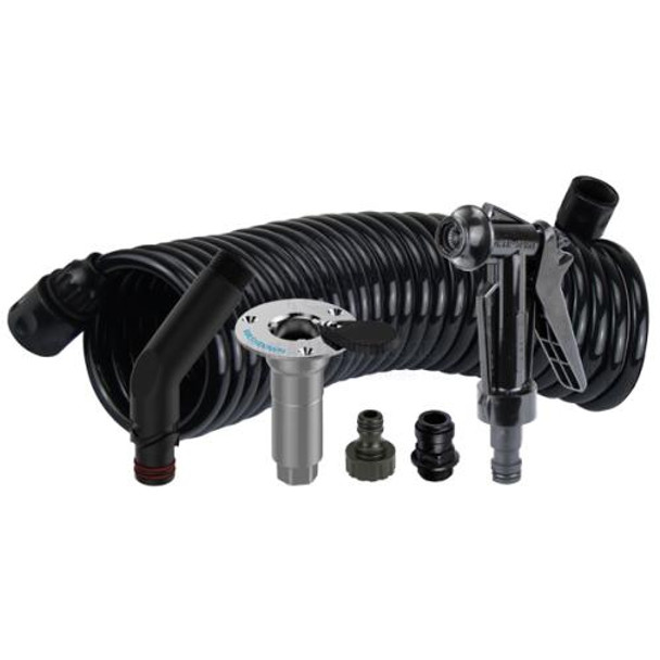Deck Wash Hose & Angled Flush Link Kit BSP Black Suit 15mm DMfit QC