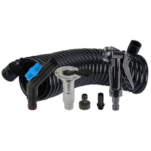 Deck Wash Hose & Valved Flush Link Kit BSP Black Suit 3/4 ID Flex Hose