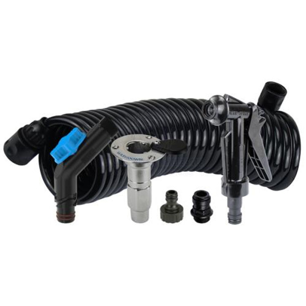 Deck Wash Hose & Valved Flush Link Kit BSP Black Suit 15mm DMfit QC