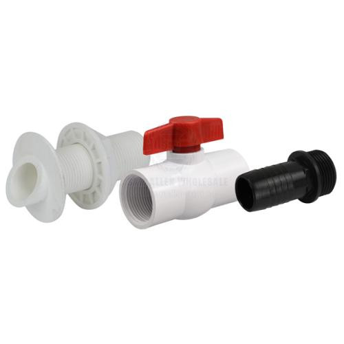 Deck Wash Water Pickup Kit White Nylon Suit 3/4 ID Flexible Hose