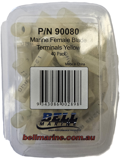 Marine Glue Lined Female Blade Terminal Yellow – 6-8mm – 40 Pack